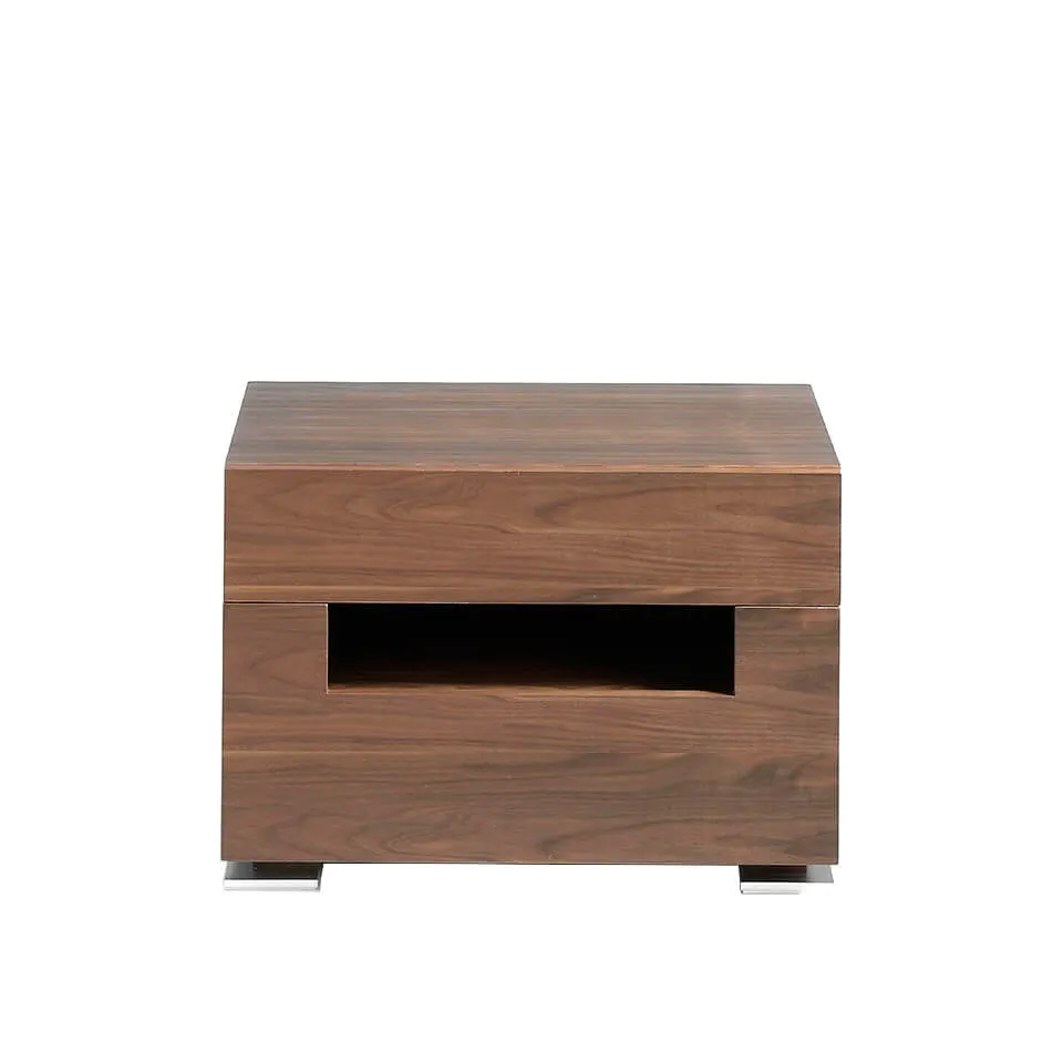 Table de chevet en bois de noyer 2 tiroirs — détail 3