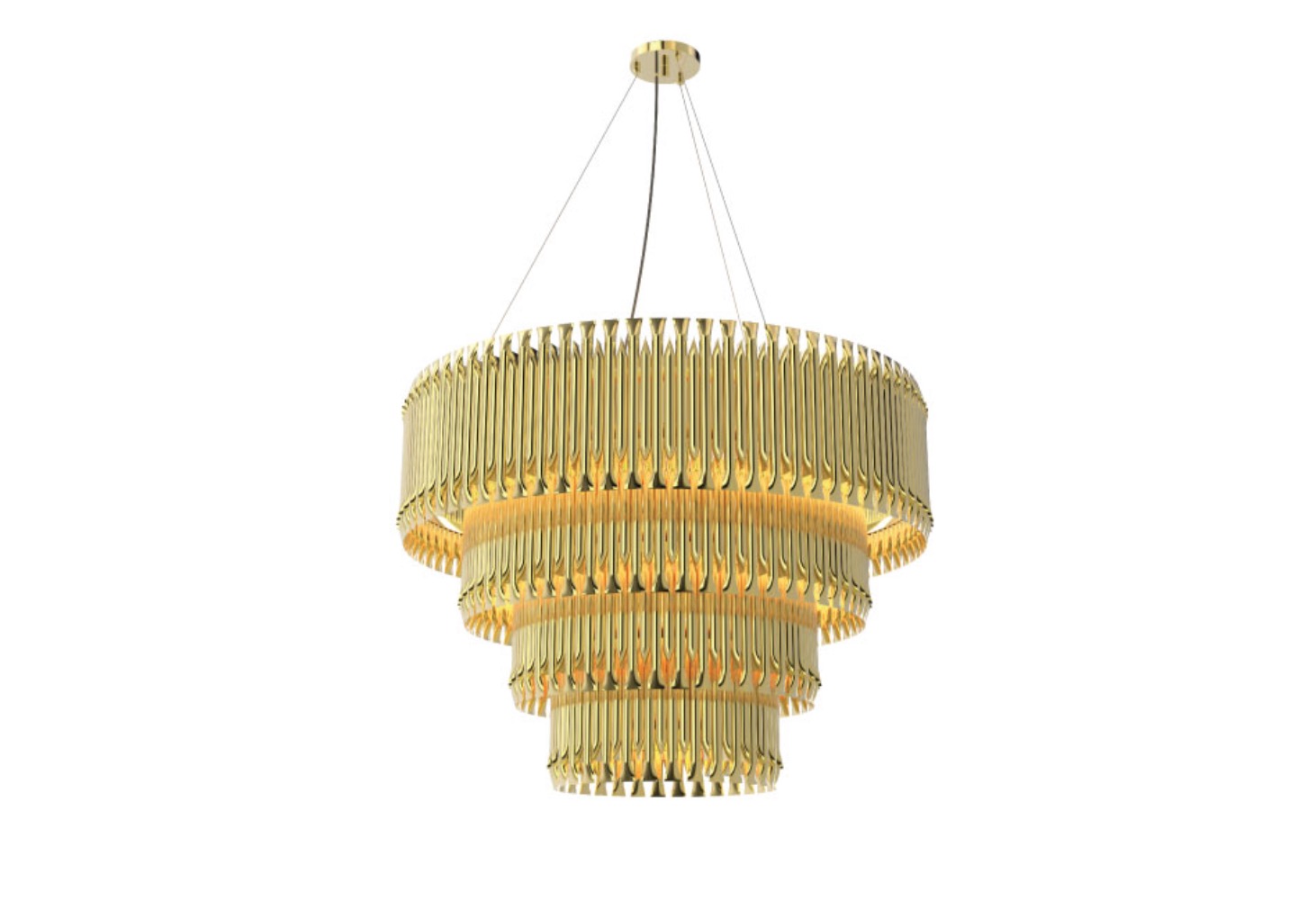 Suspension au design géométrique doré