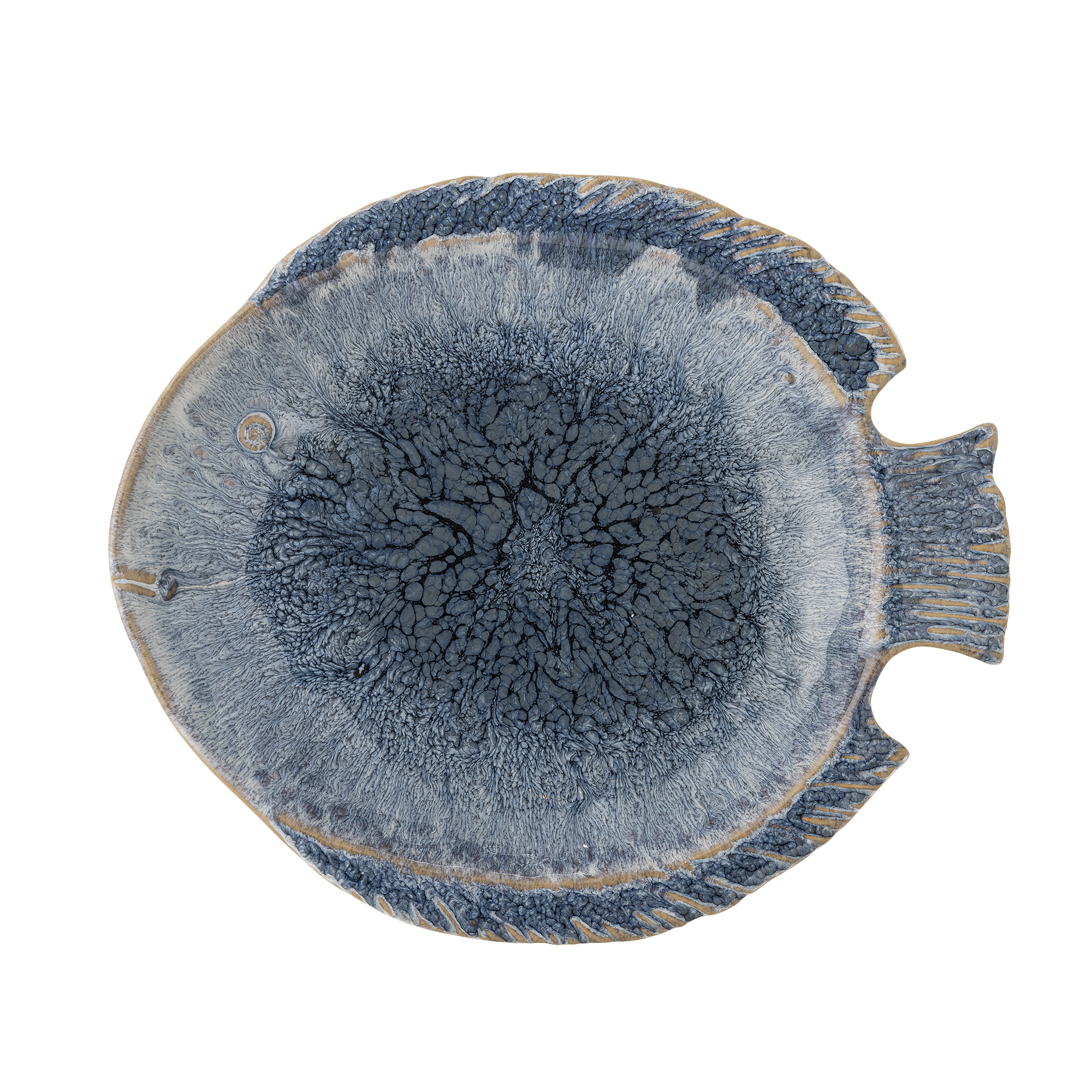 Assiette de service Fae en grès - Coloris bleu — détail 4