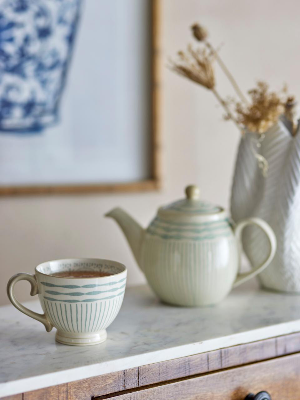 Mug en grès à motifs vert — détail 3