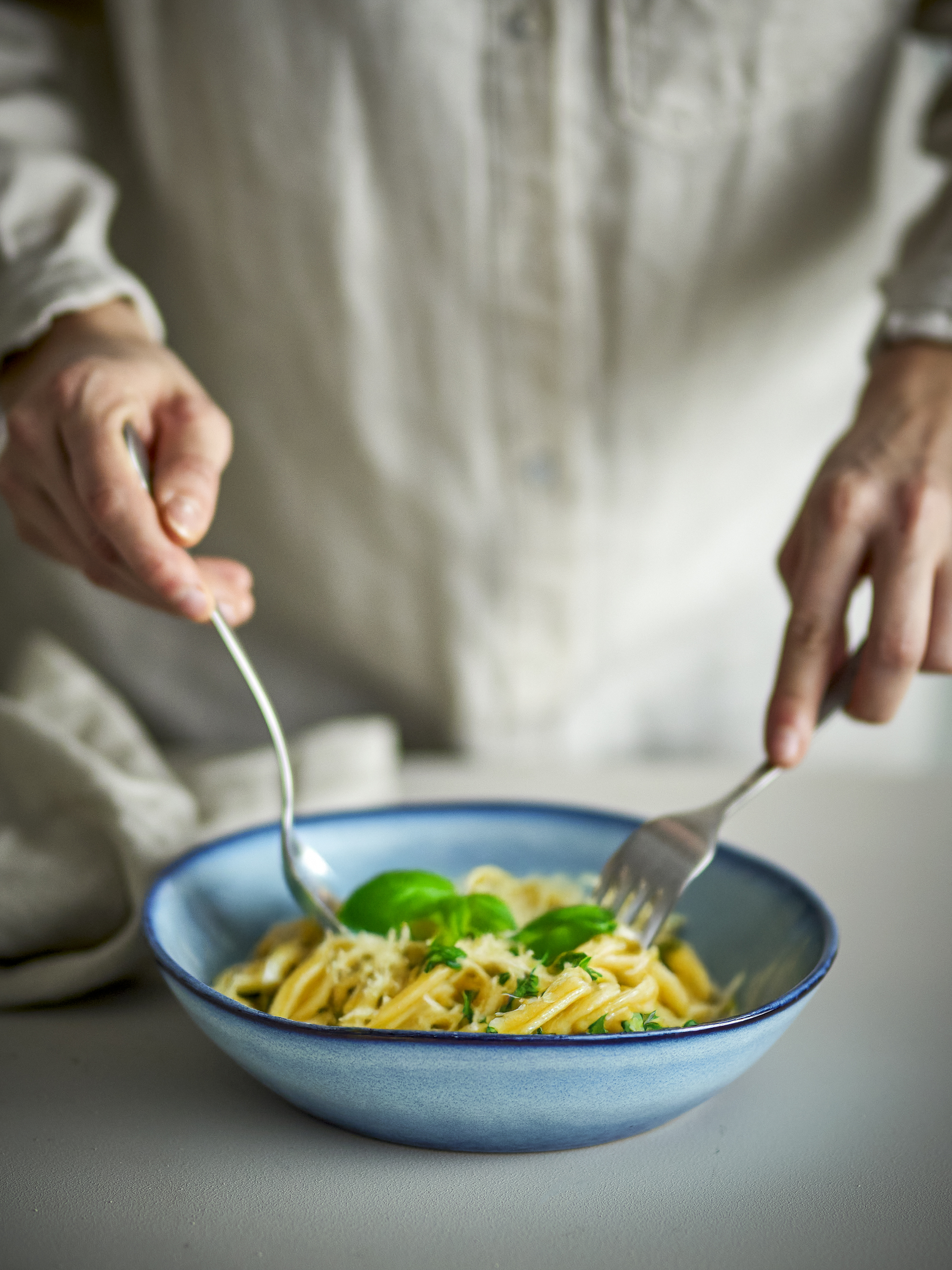 Assiette creuse Sandrine en grès — Coloris bleu