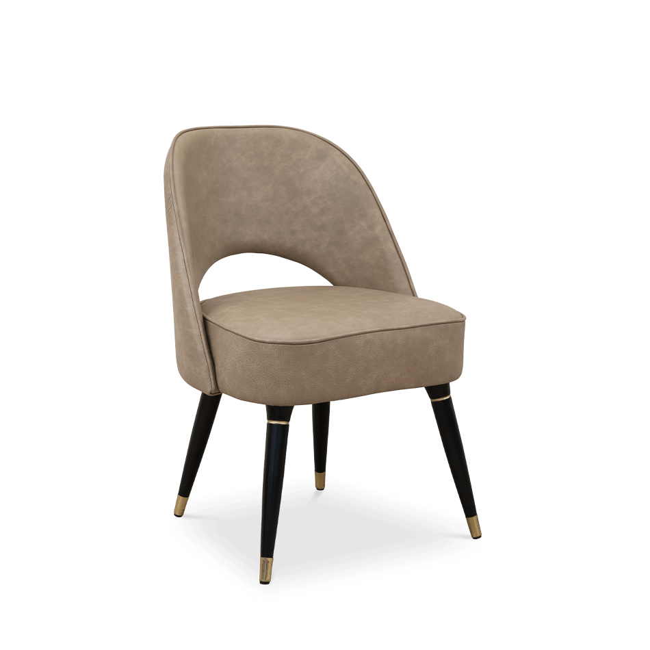Chaise de salle à manger en cuir marron