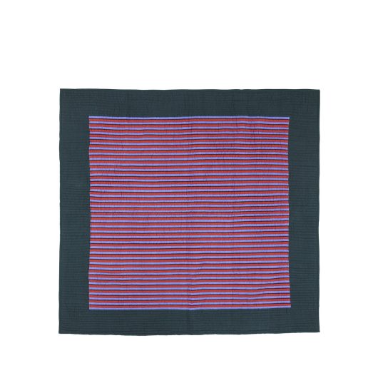 Couvre-lit Bande 260×260 Bleu pétrole/ Multicoloré — détail 3