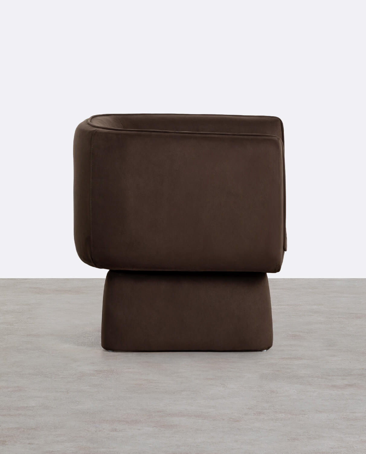 Fauteuil pivotant en tissu doux marron — détail 4