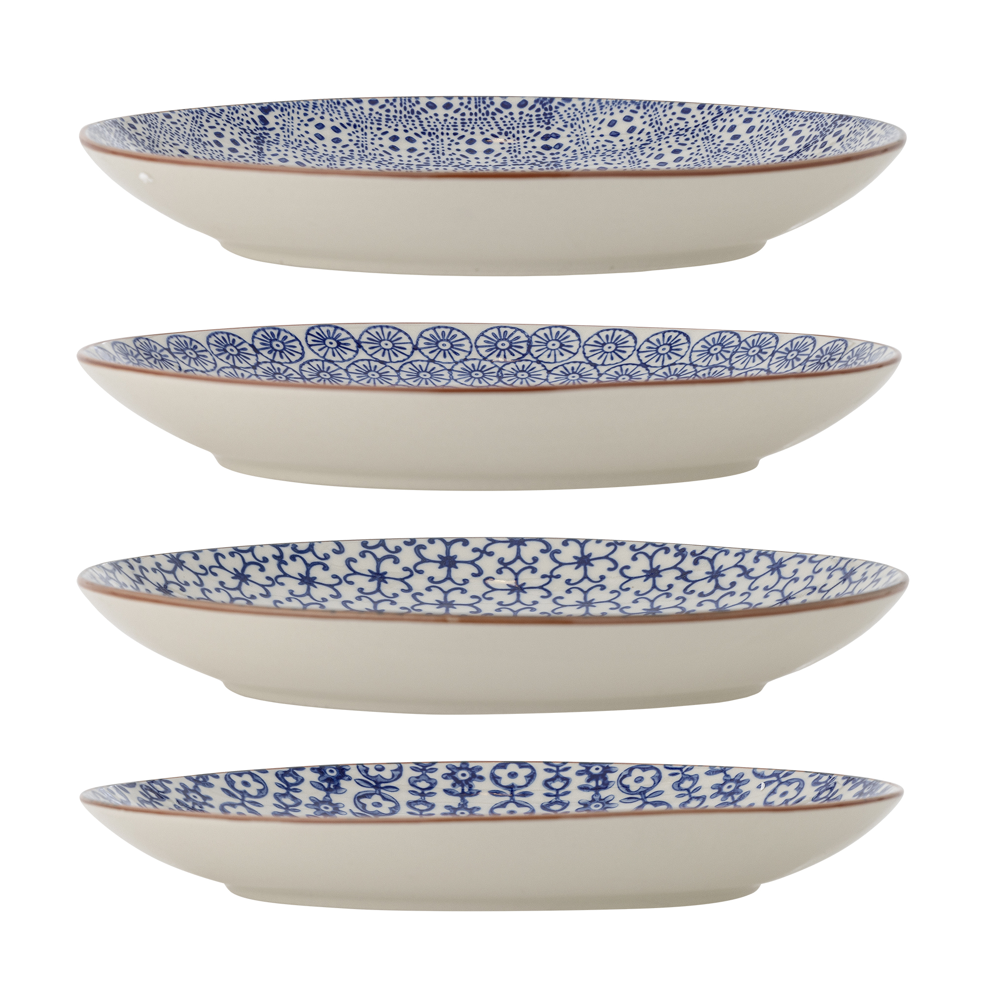 Lot de 4 assiettes Karine en grès - Coloris bleu — détail 6