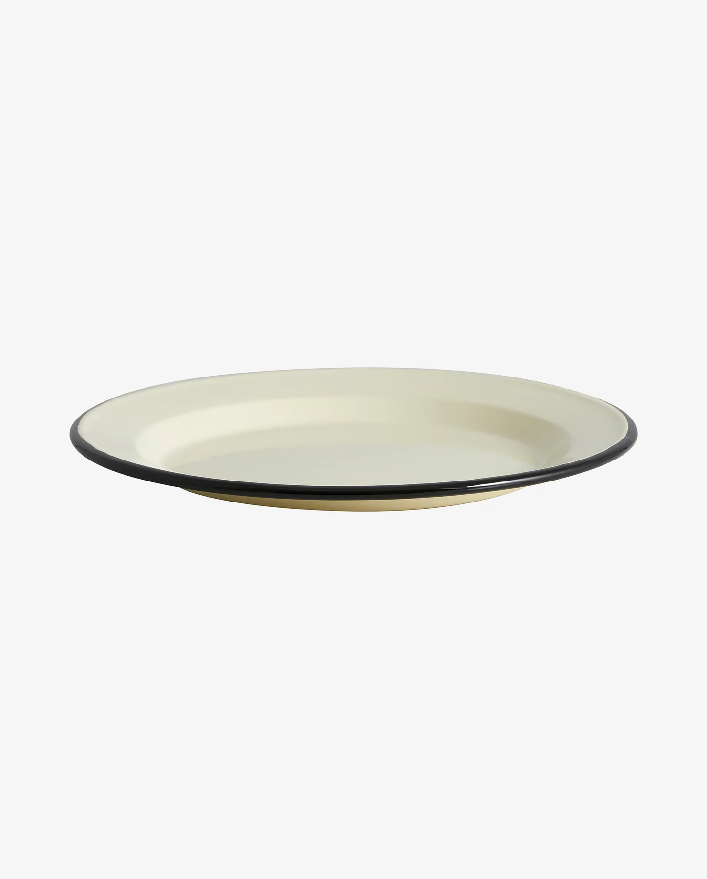 Lot de 6 assiettes en email crème