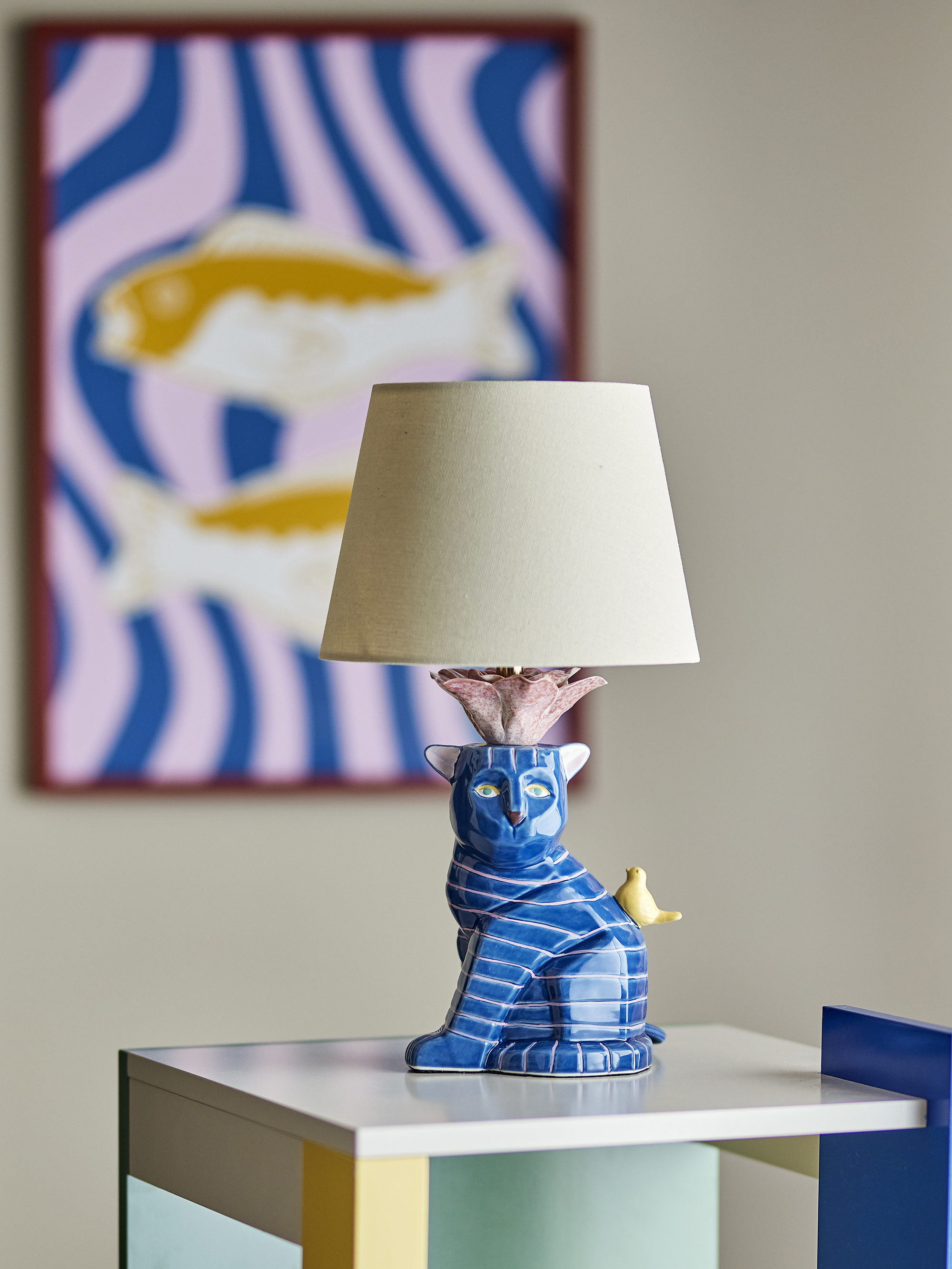 Lampe de table Eri en grès - Coloris multicolore