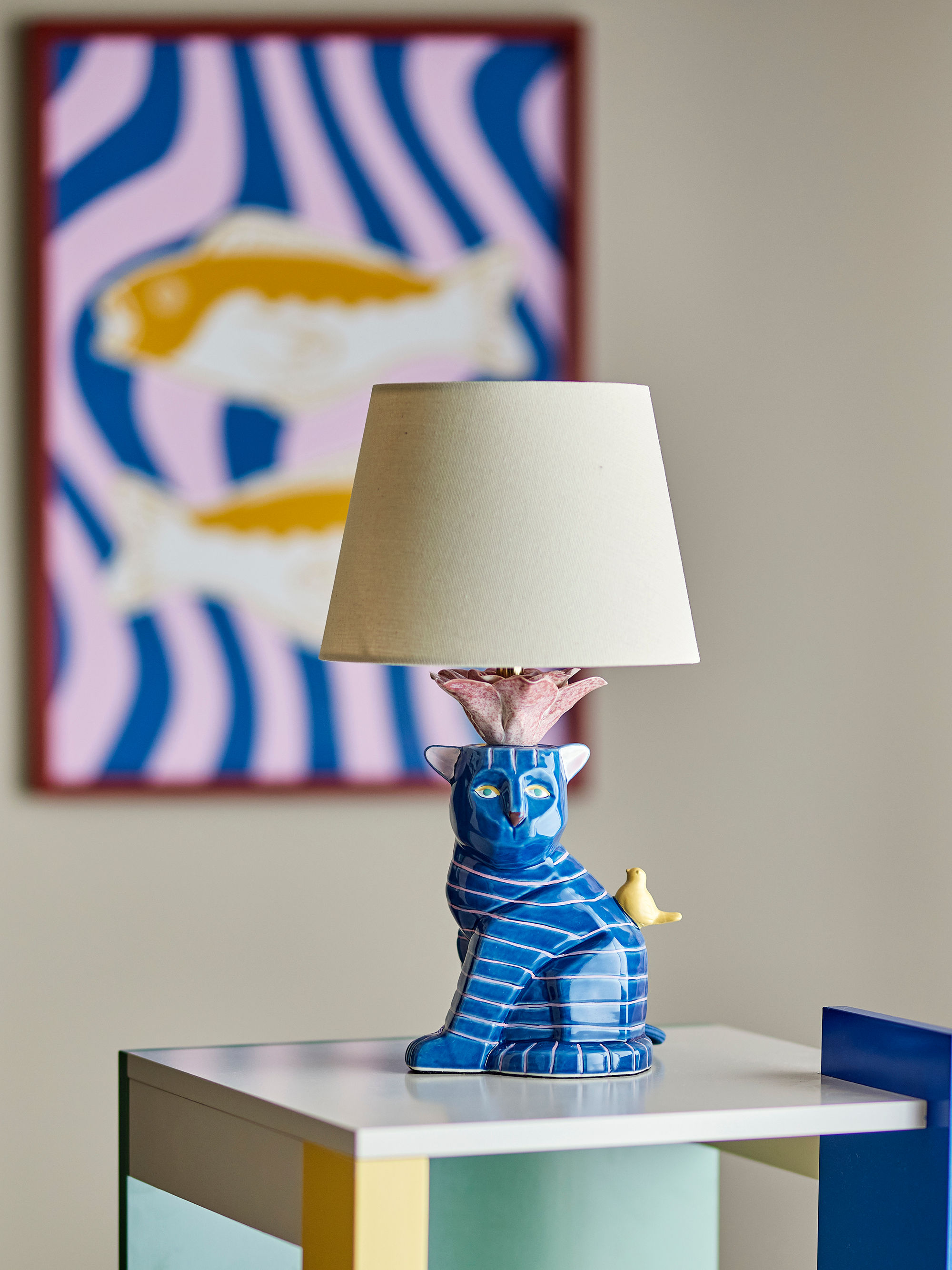 Lampe de table Eri en grès - Coloris multicolore