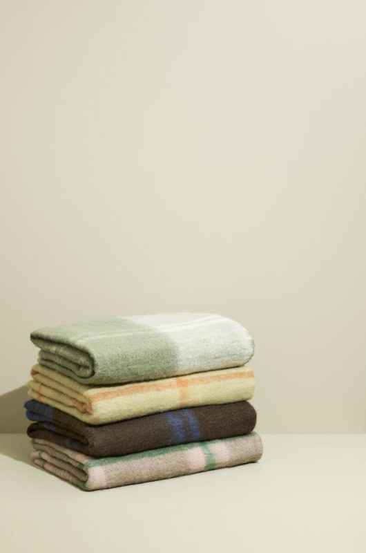 Plaid vert clair/blanc