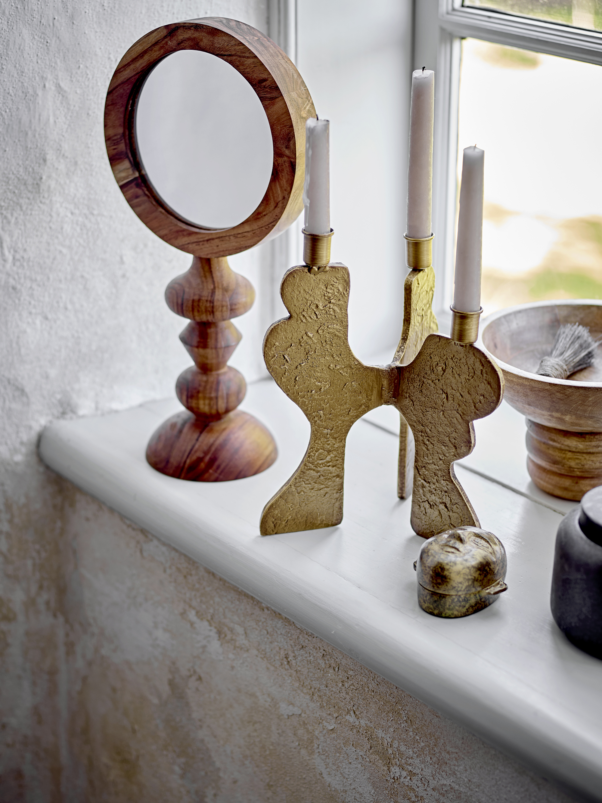 Miroir de table Malukka en bois d’acacia - Coloris marron