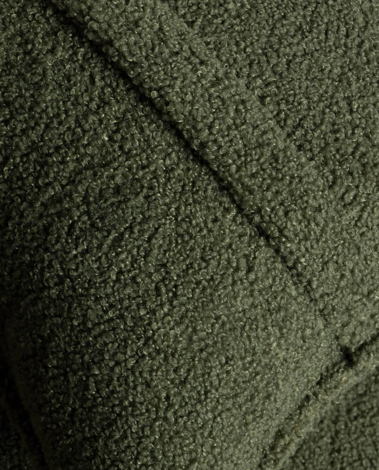 Canapé modulable 3 pièces en tissu bouclé vert kaki — détail 4