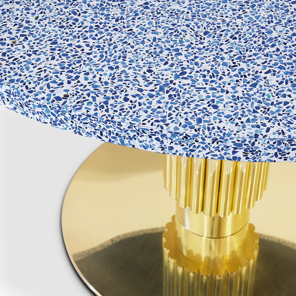 Table à manger avec plateau en terrazzo — détail 3