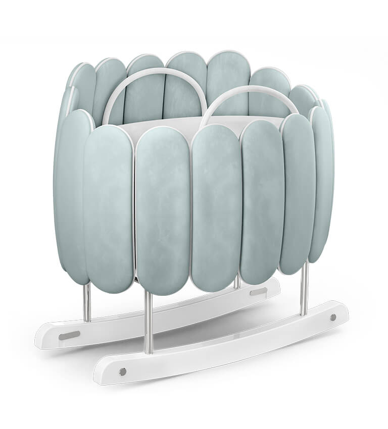 Lit rocking chair en forme de fleur de lotus bleu