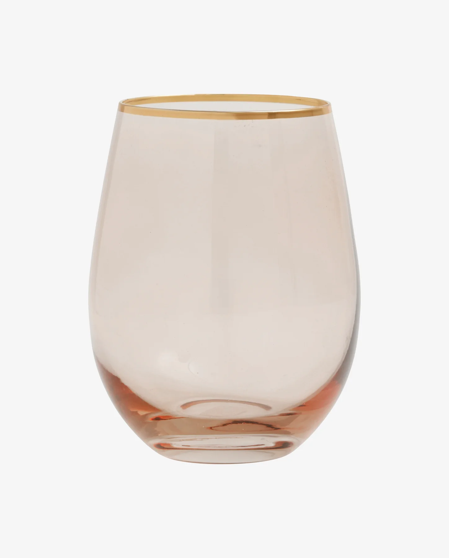 Lot de 6 verres à eau rosé aux bords dorés