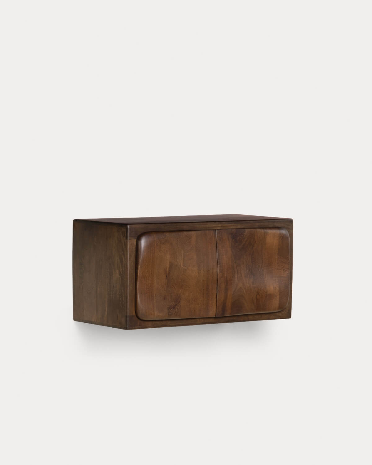 Meuble de salle de bain suspendu 2 portes 90x45 cm en bois de manguier Orlean