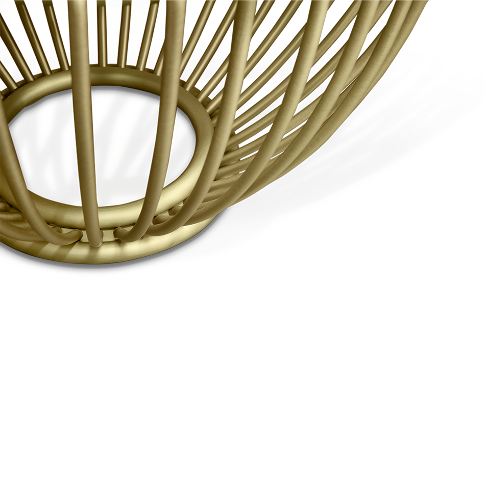 Thumbnail: Tabouret en tissu de velour et laiton doré
