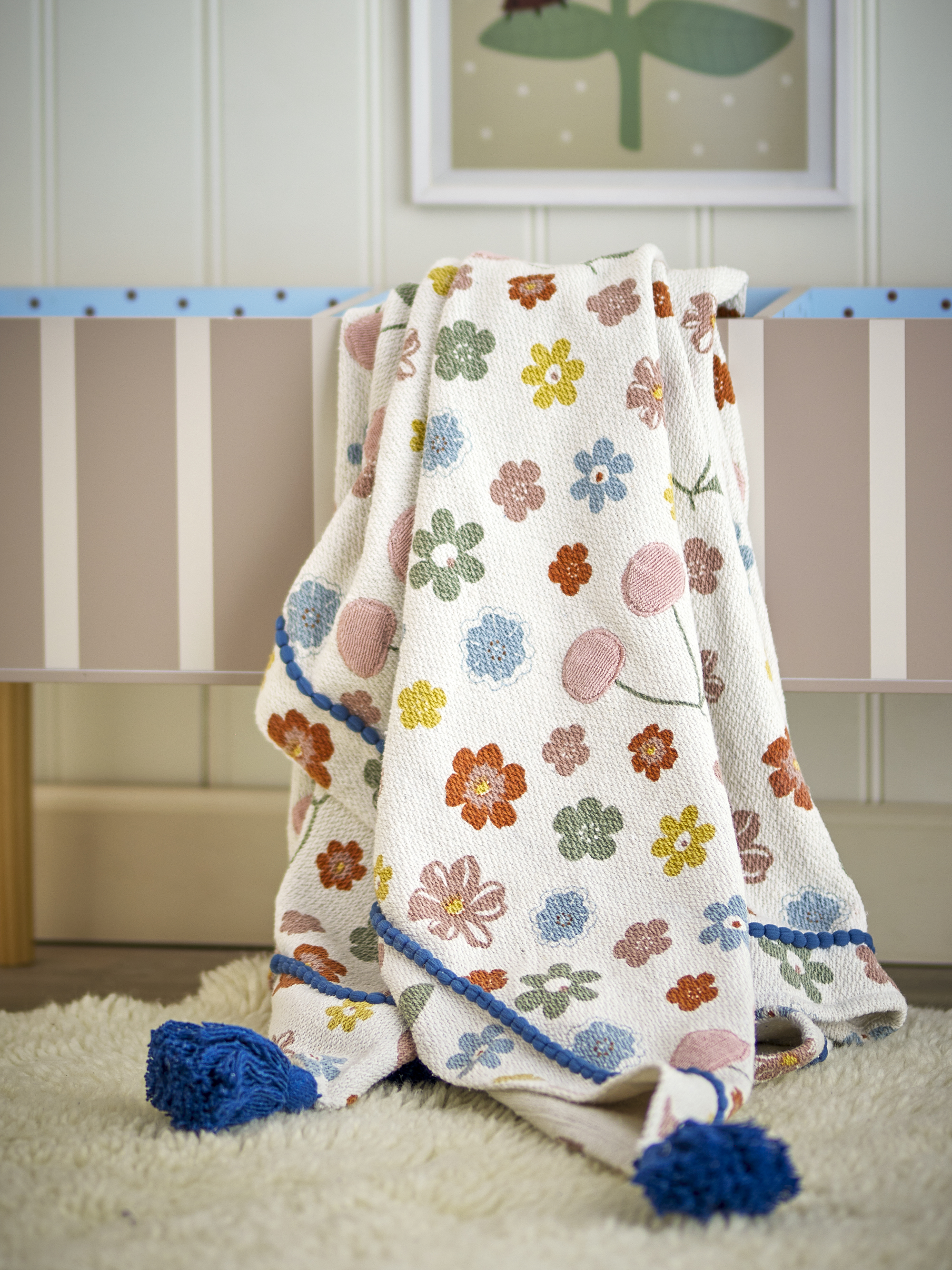 Plaid Cherry en coton recyclé — Coloris multicolore