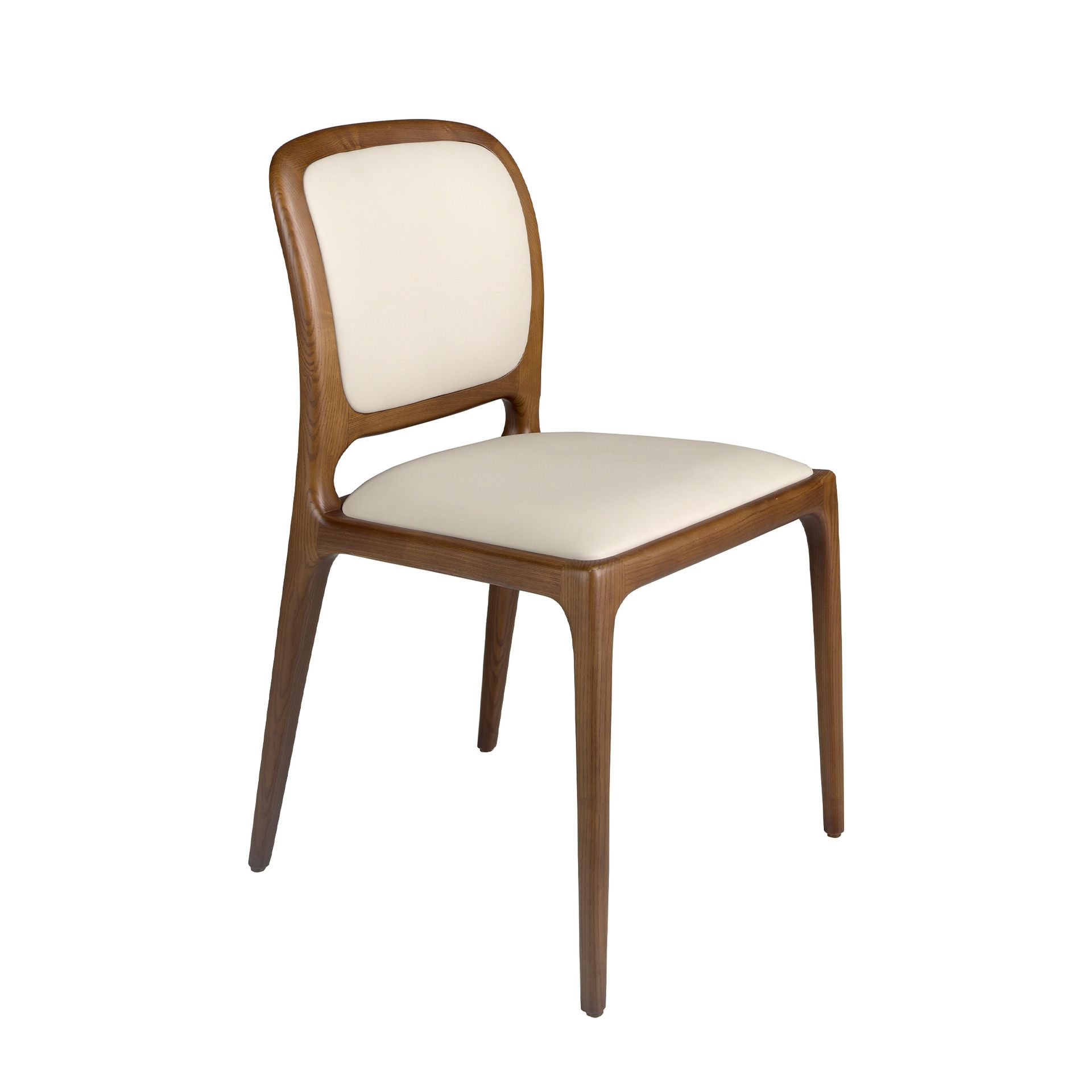 Chaise en similicuir crème