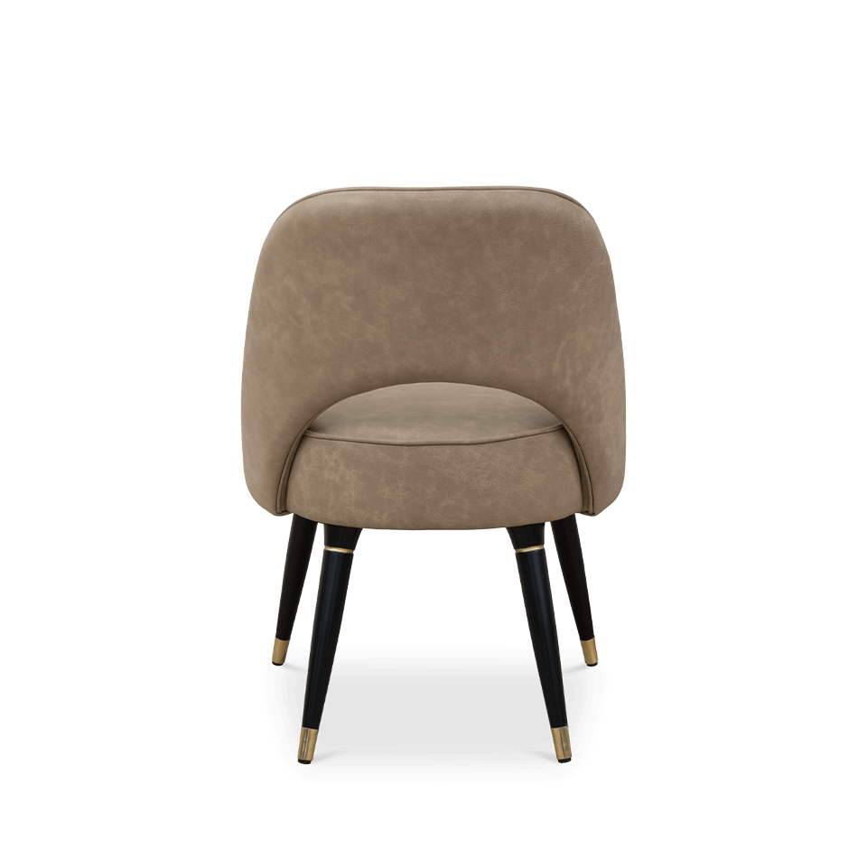 Chaise de salle à manger en cuir marron — détail 6