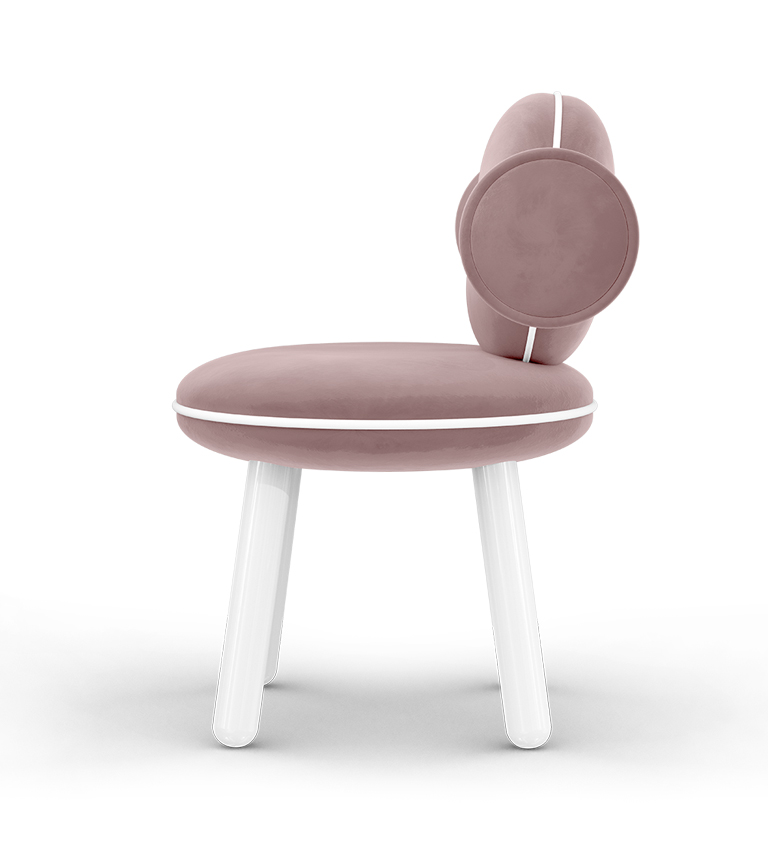Chaise bonbon rose — détail 4