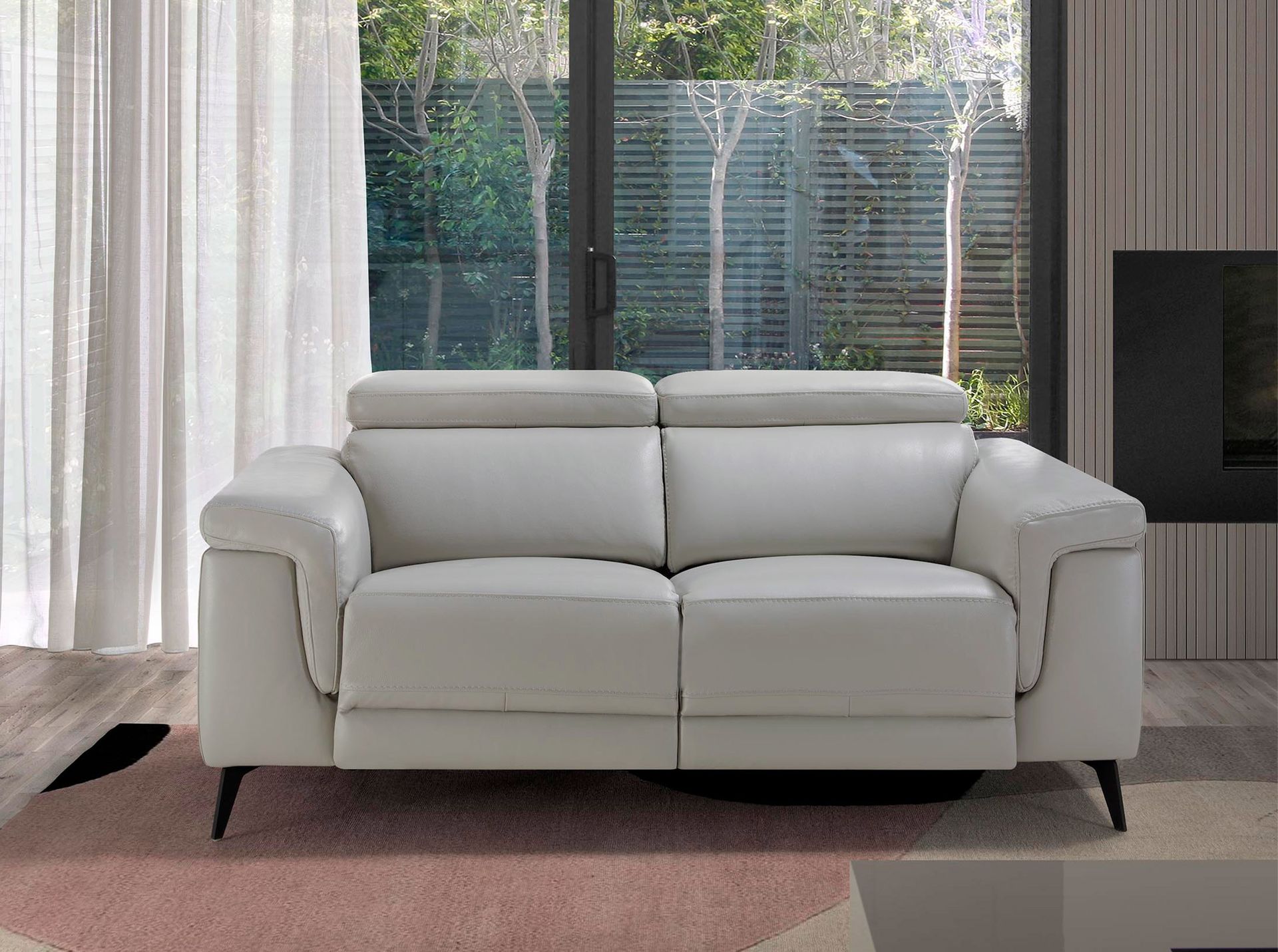 Canapé relax 2 places en cuir - Coloris au choix — détail 3