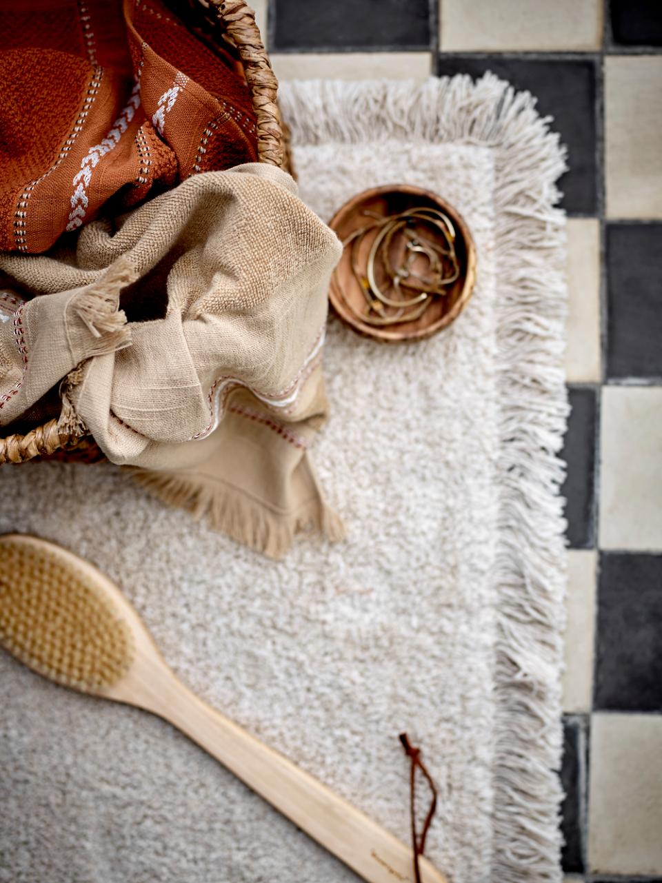 Tapis de bain à petites franges