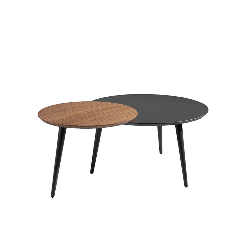 Tables basses ronde en bois plaqué — détail 3
