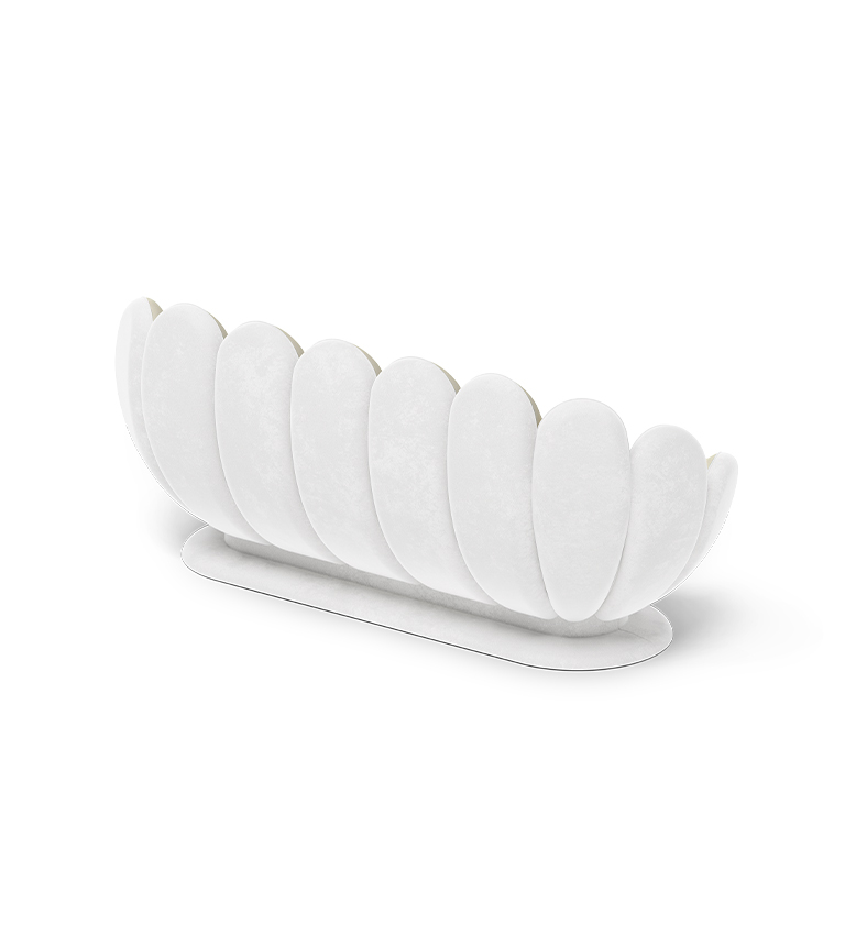 Canapé en forme de fleur de lotus blanc/crème — détail 4