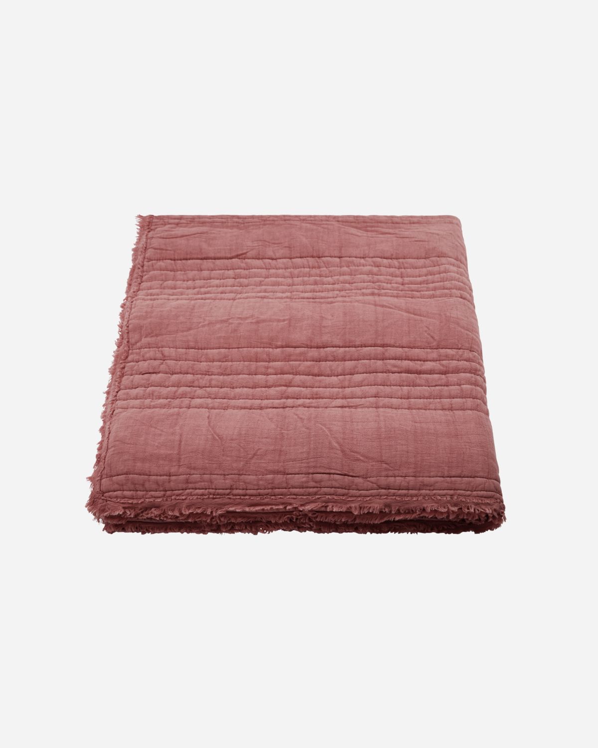 Plaid matelassé rouge rosé — détail 4