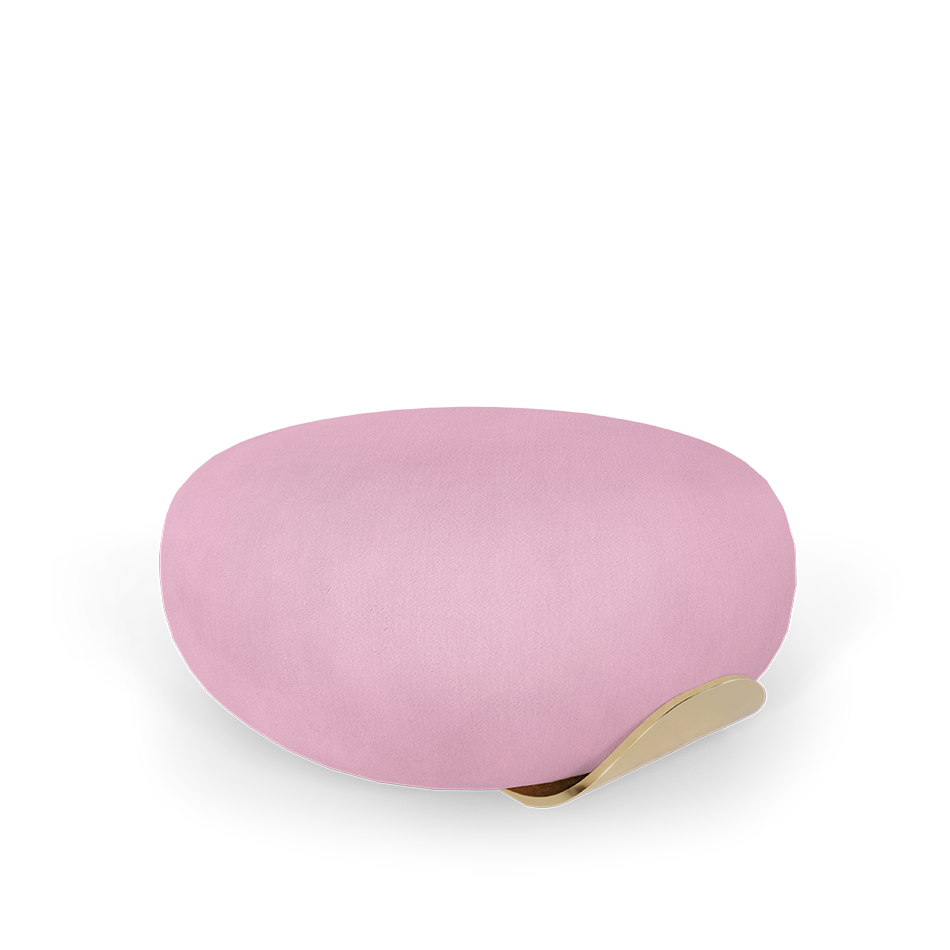 Tabouret rond en velours rose