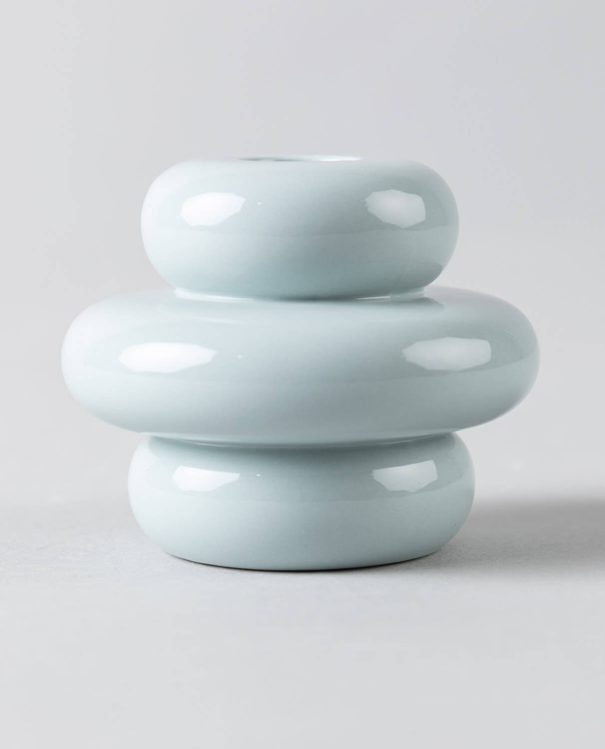 Bougeoir en dolomite bleu pastel