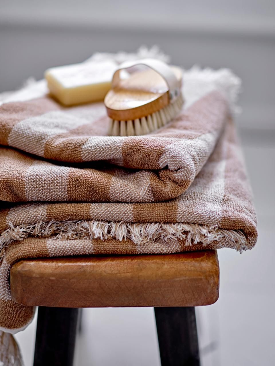Serviette de bain en coton à rayures