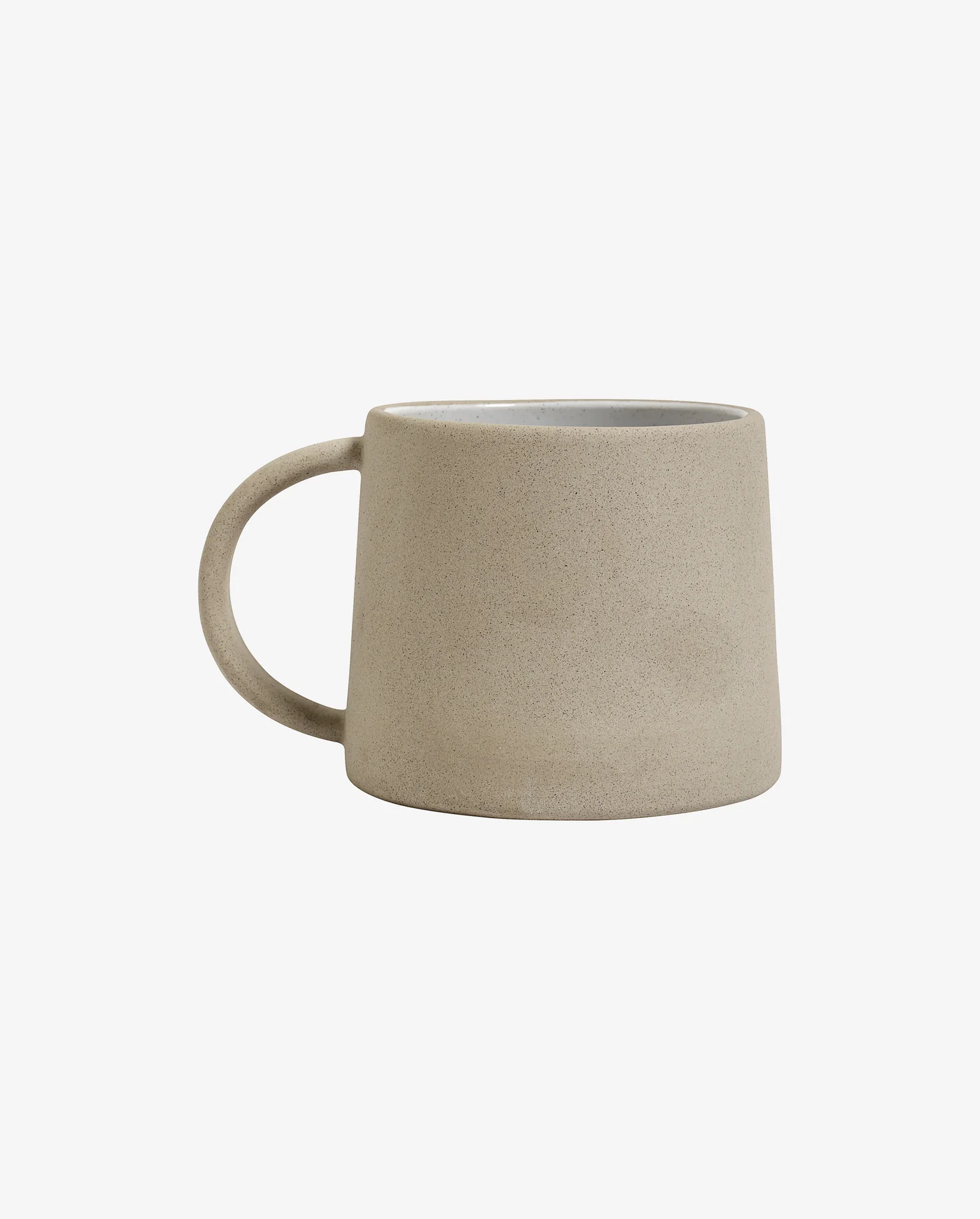 Lot de 6 tasses en grès beige et blanc