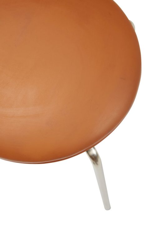 Tabouret en métal et faux cuir marron — détail 5