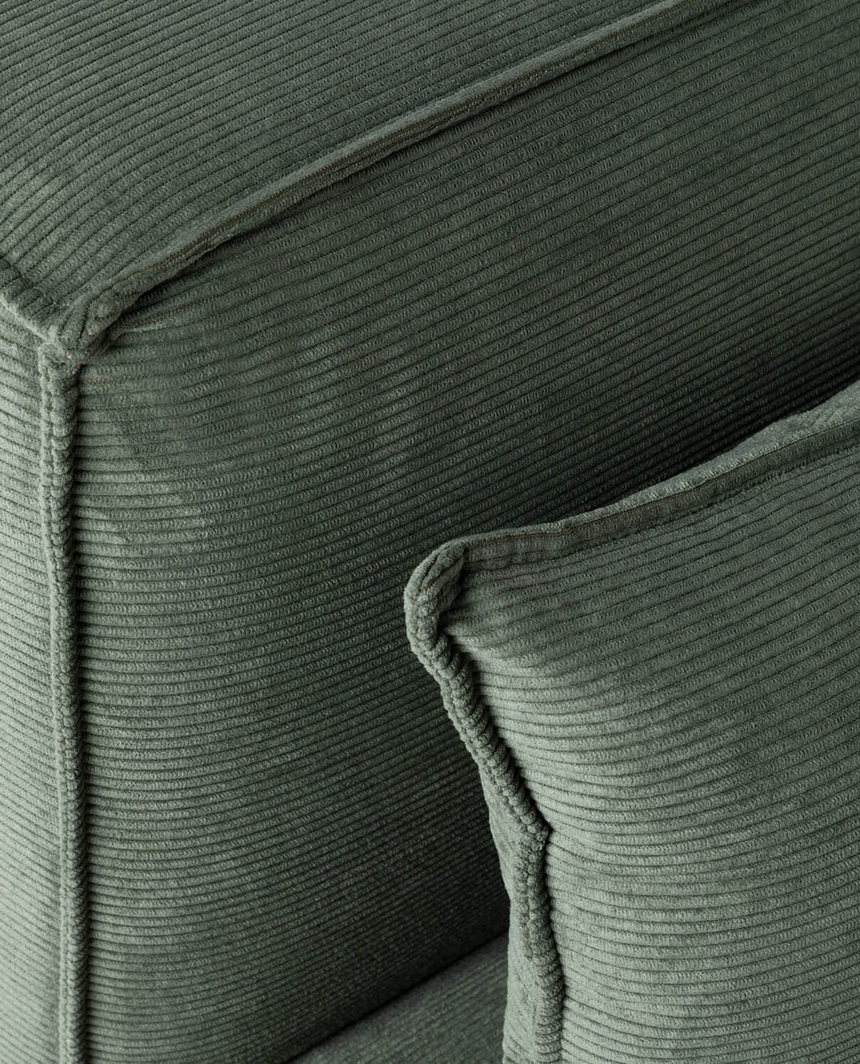 Canapé modulable 3 pièces en velours côtelé vert nori — détail 3