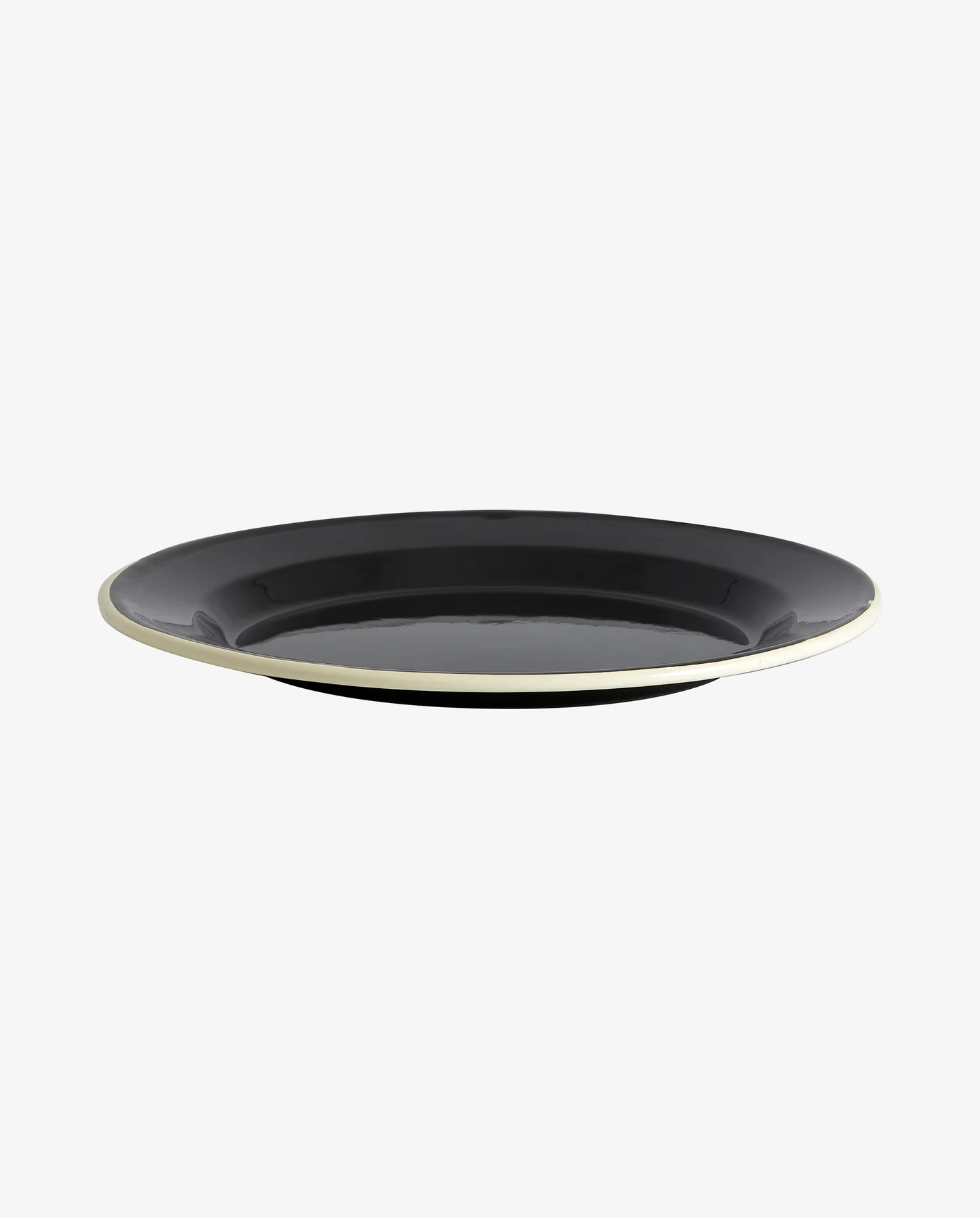 Lot de 6 assiettes en email noir