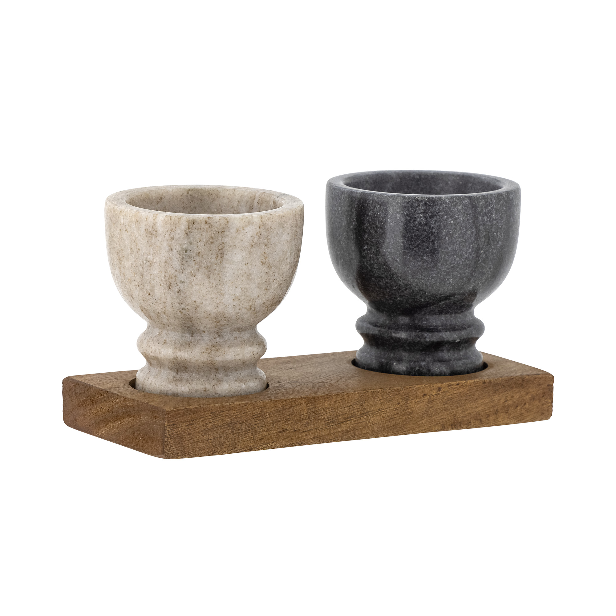 Pots de sel et de poivre en marbre et bois