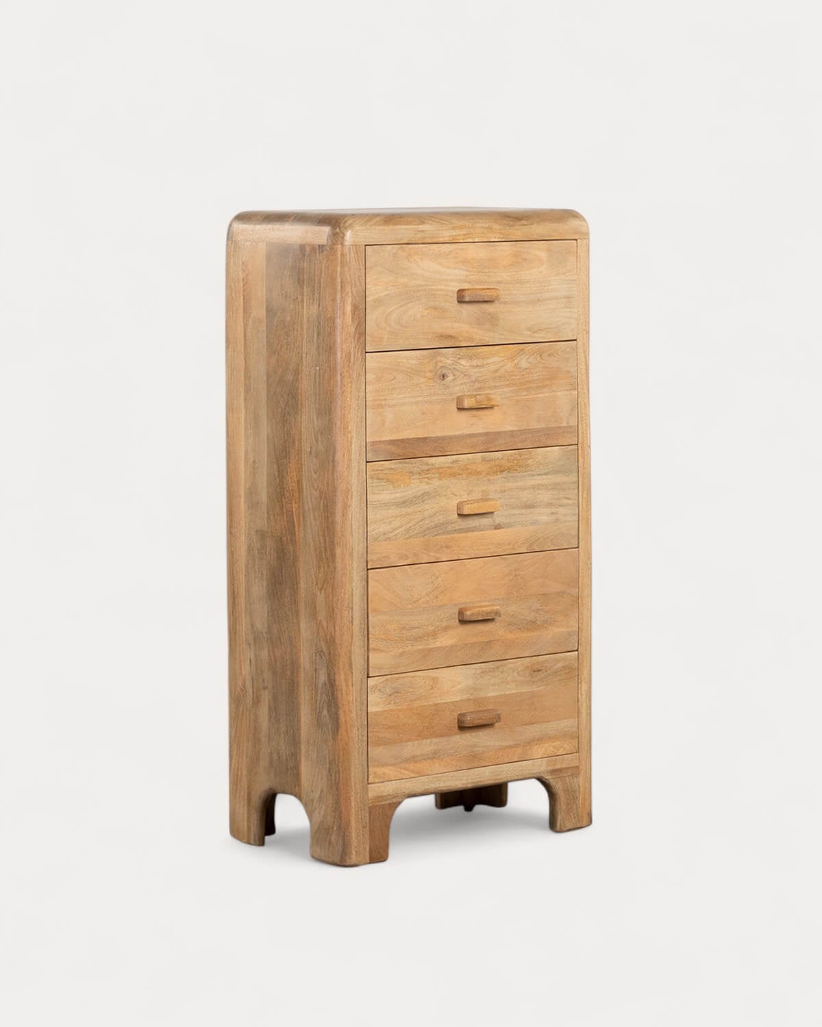Commode avec 5 tiroirs 70x40 cm en bois de manguier Reichel
