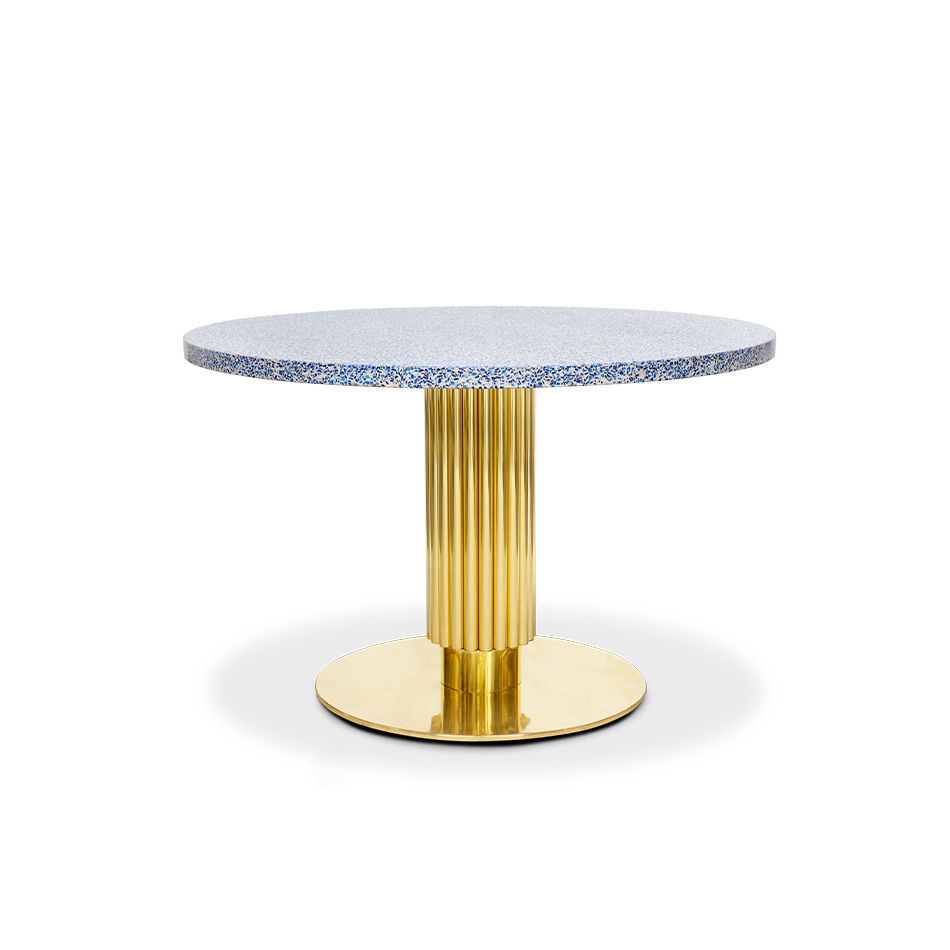 Table à manger avec plateau en terrazzo