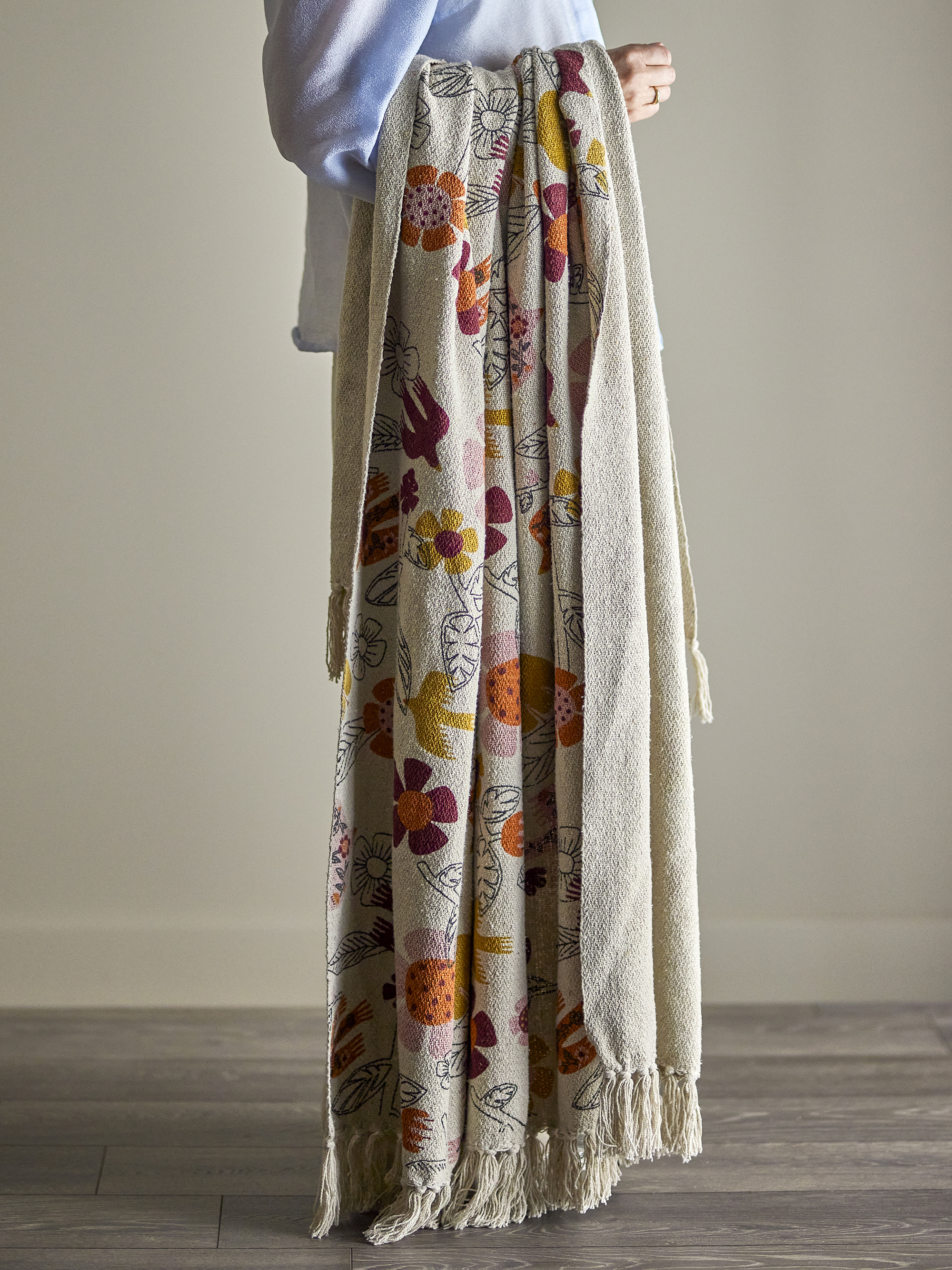 Plaid Vivielle en coton recyclé - Coloris multicolore — détail 4