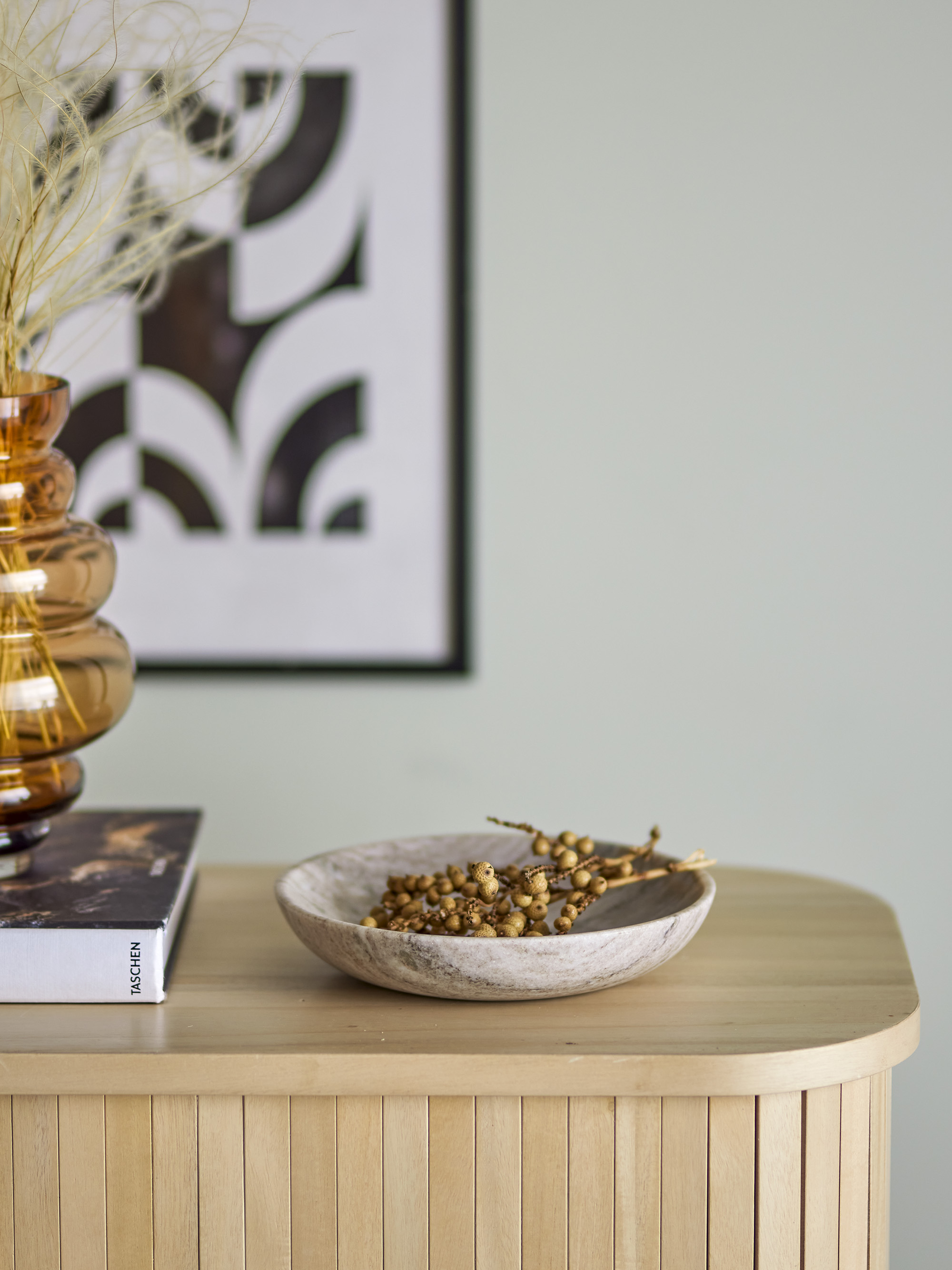 Plateau de décoration en marbre gris