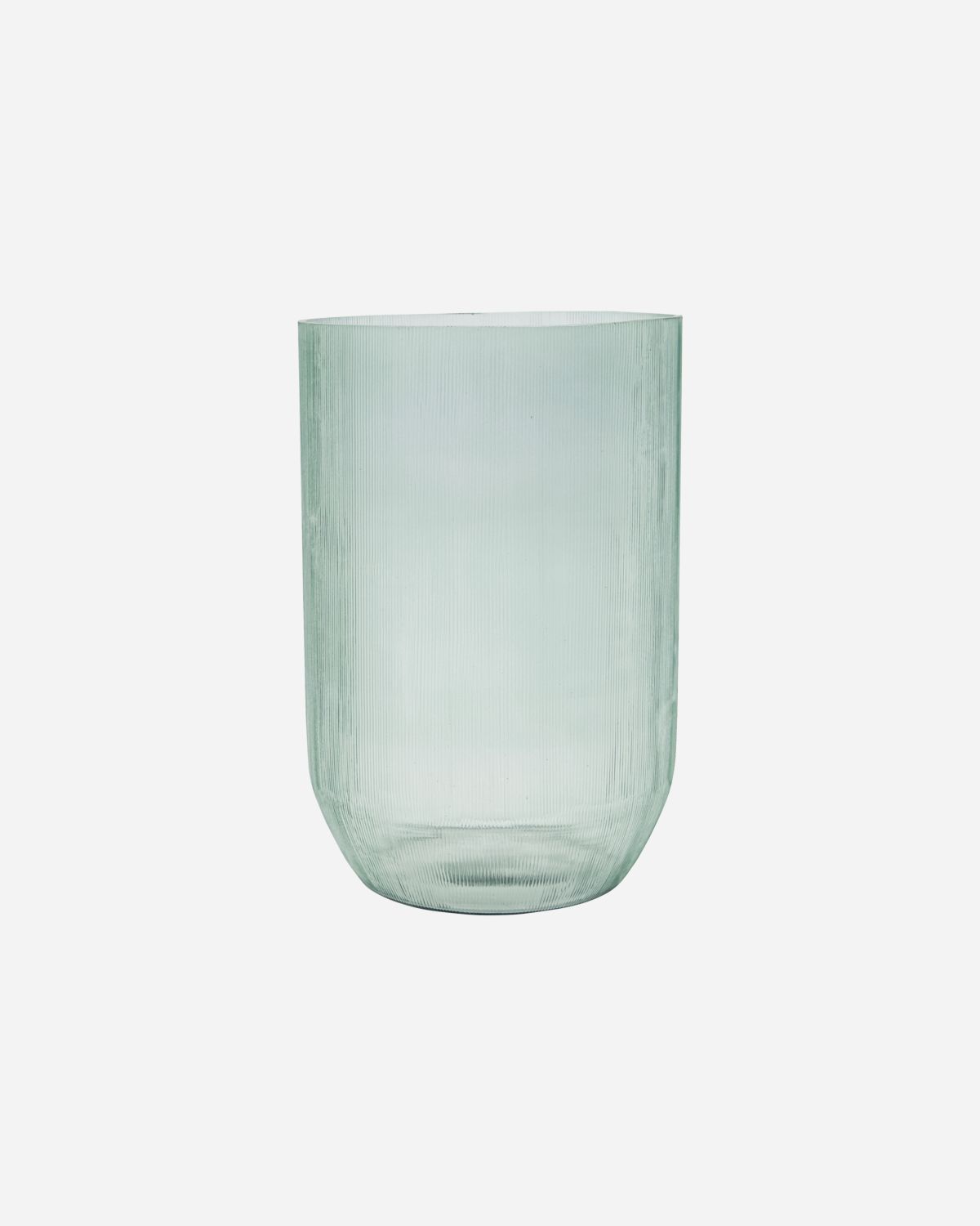 Vase en verre côtelé vert bleuté — détail 4