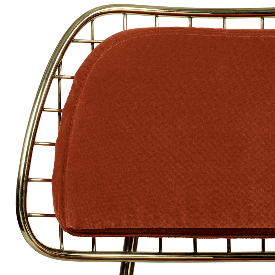 Chaise avec assise en velours orangé — détail 6