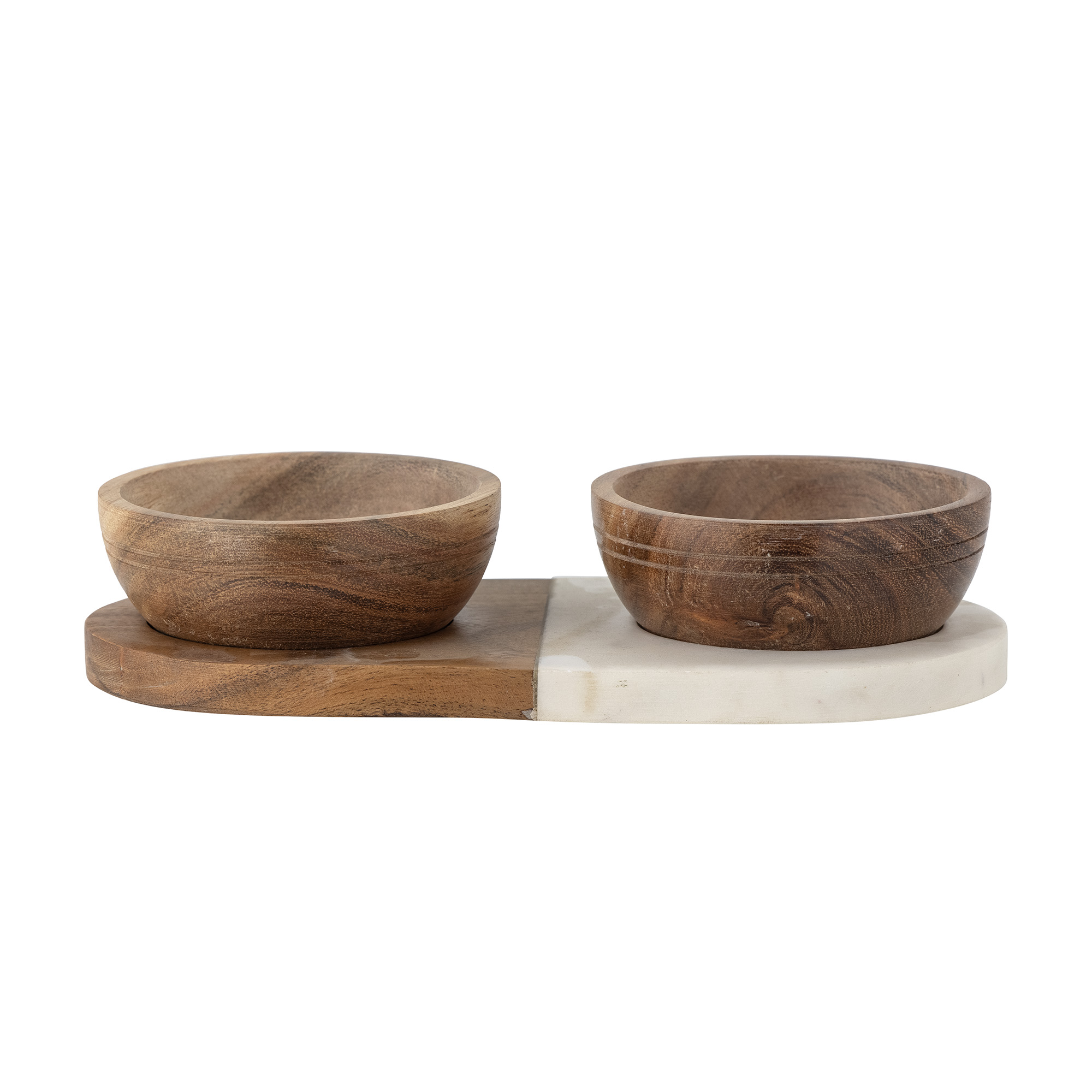 Pots de sel et de poivre marron en bois d'acacia et marbre