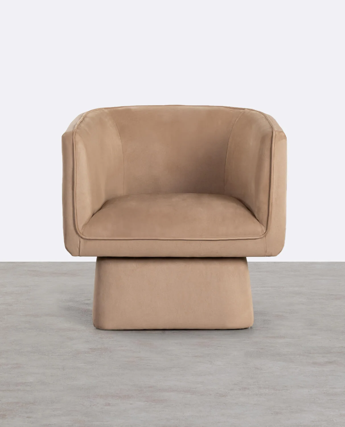 Fauteuil pivotant en tissu doux marron clair — détail 3