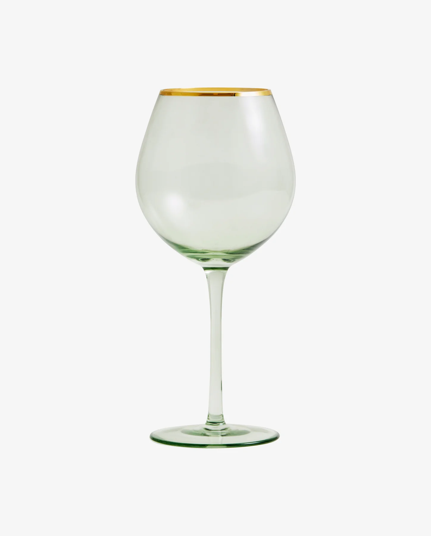 Lot de 6 verres à vin vert à bord doré