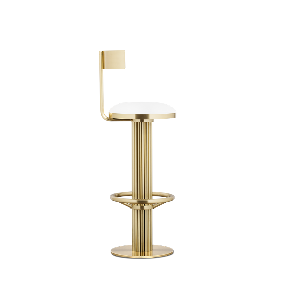 Chaise haute en laiton doré et tissu — détail 5