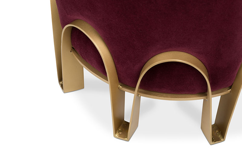 Tabouret rembourré en velours de coton — détail 5
