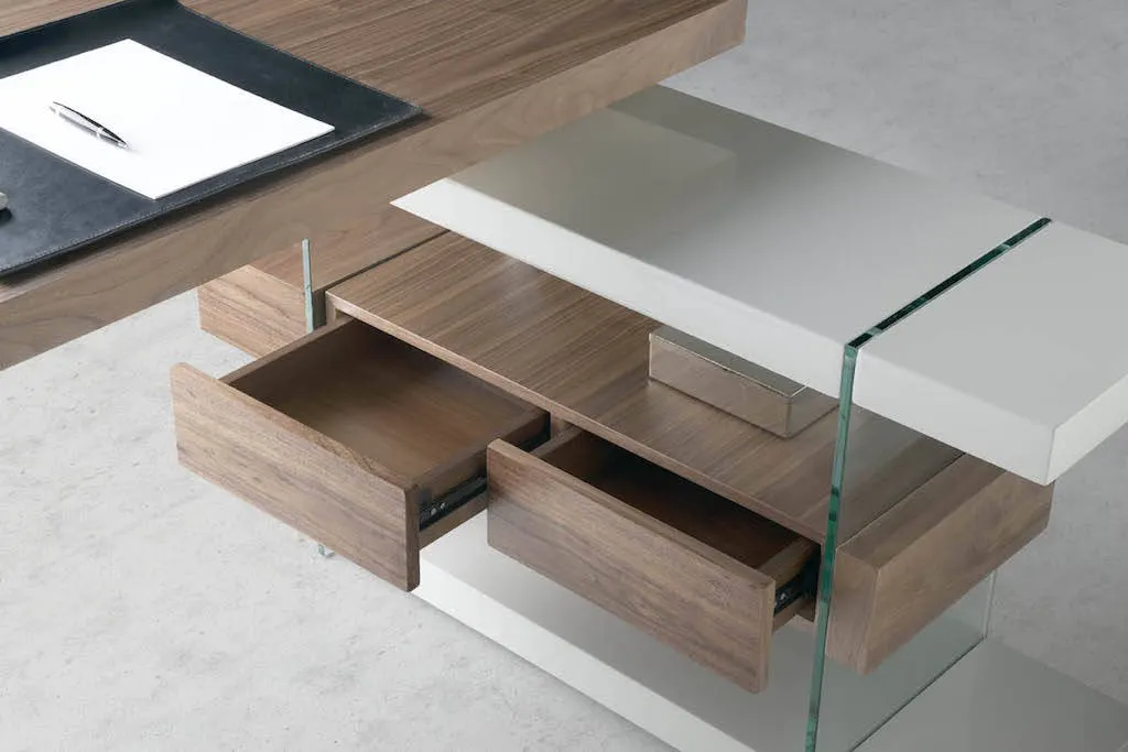 Bureau en bois et verre trempé — détail 5