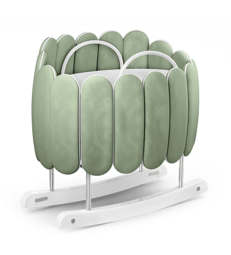 Lit rocking chair en forme de fleur de lotus vert